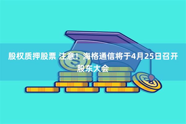 股权质押股票 注意！海格通信将于4月25日召开股东大会