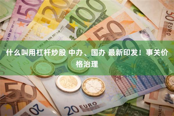 什么叫用杠杆炒股 中办、国办 最新印发！事关价格治理