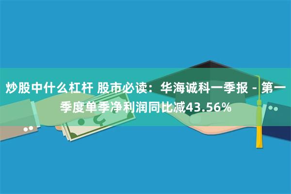 炒股中什么杠杆 股市必读：华海诚科一季报 - 第一季度单季净利润同比减43.56%